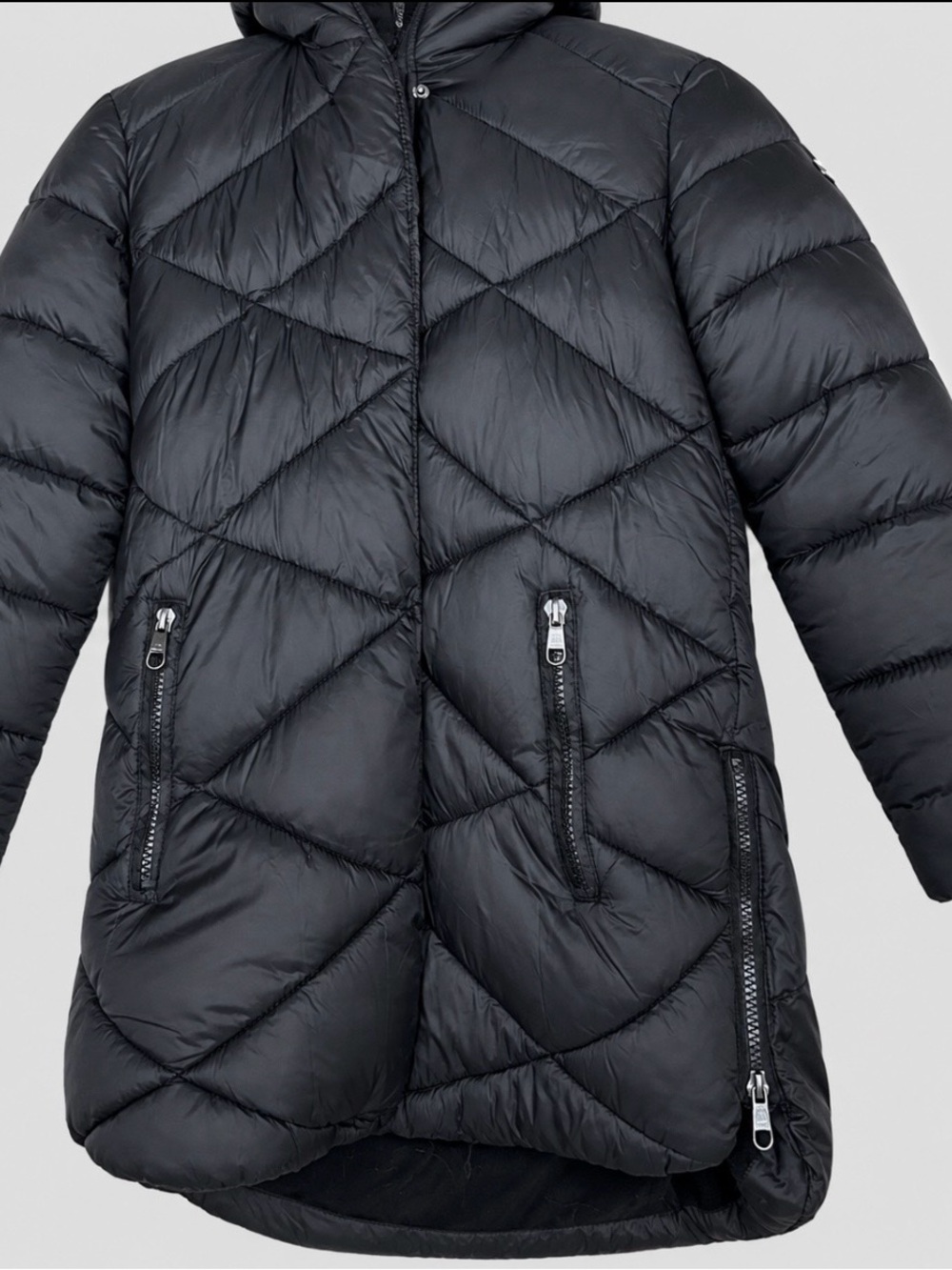 Girl’s Steve Madden Black Puffer Jacket, Faux Fur Trimmed Hood, Size S/P (7-8)